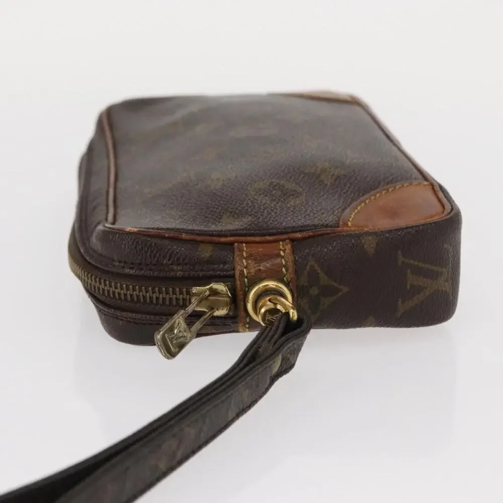 Louis Vuitton Monogram Marly Dragonne PM Clutch Bag Brown